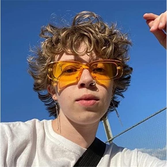 4 Pack Retro Sunglasses Vintage Sunglasses Small Square Rectangle 90s Glasses - Picture 4 of 7